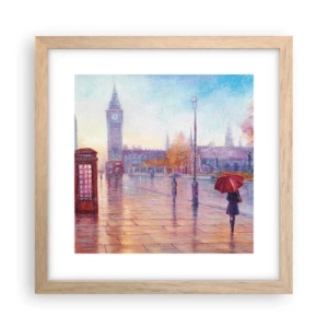 Poszter világos tölgy keretben -  Őszi nap Londonban - 30x30 cm