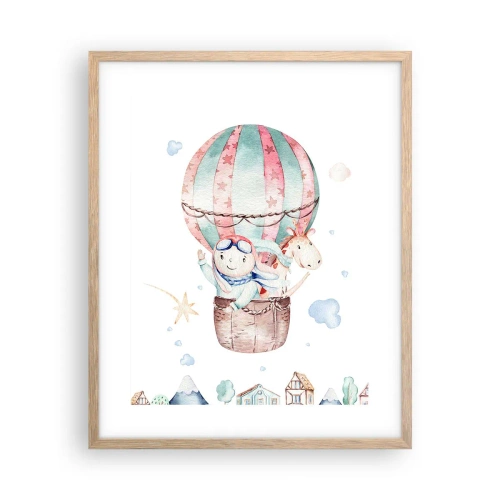 Poszter világos tölgy keretben - Nemsokára visszajövünk! - 40x50 cm