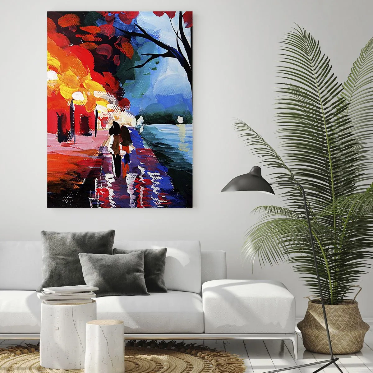 Üveg kép - Lángoló ősz a parkban - 50x70 cm