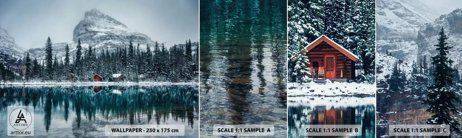 Fotótapéta Minta Öntapadós Deluxe Sticker - Kanadai elvonulás - Tájkép, Kanada, Téli - 100x30 cm