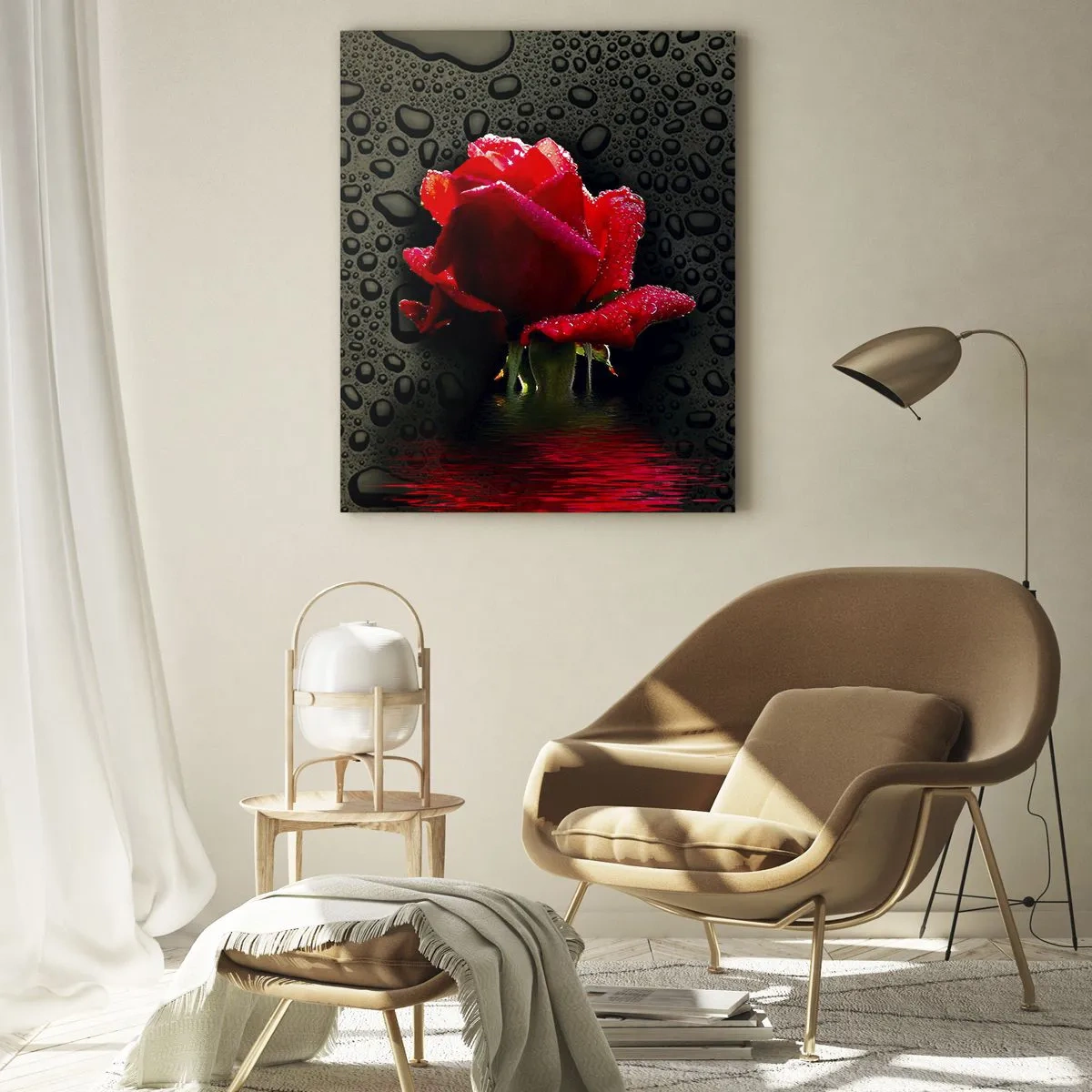Üveg kép - piros és fekete - 50x70 cm