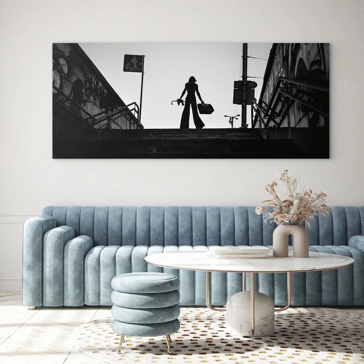 Üveg kép - Városi vándorlás - 100x40 cm