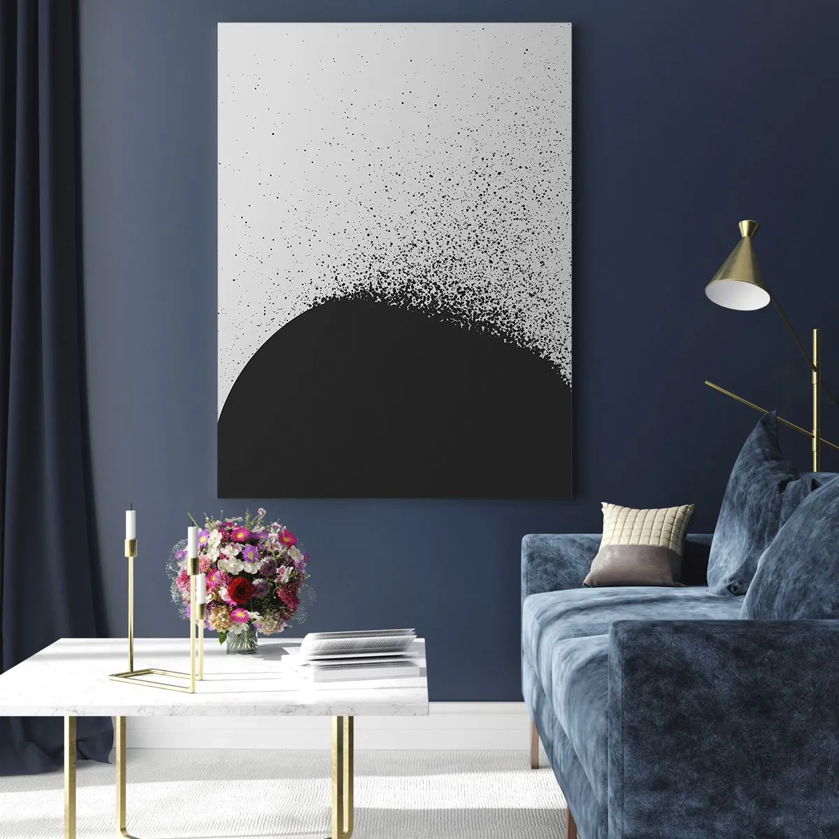 Üveg kép - Molekulák mozgása - 50x70 cm