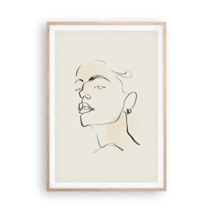 Poszter világos tölgy keretben - Büszke tekintet - 70x100 cm