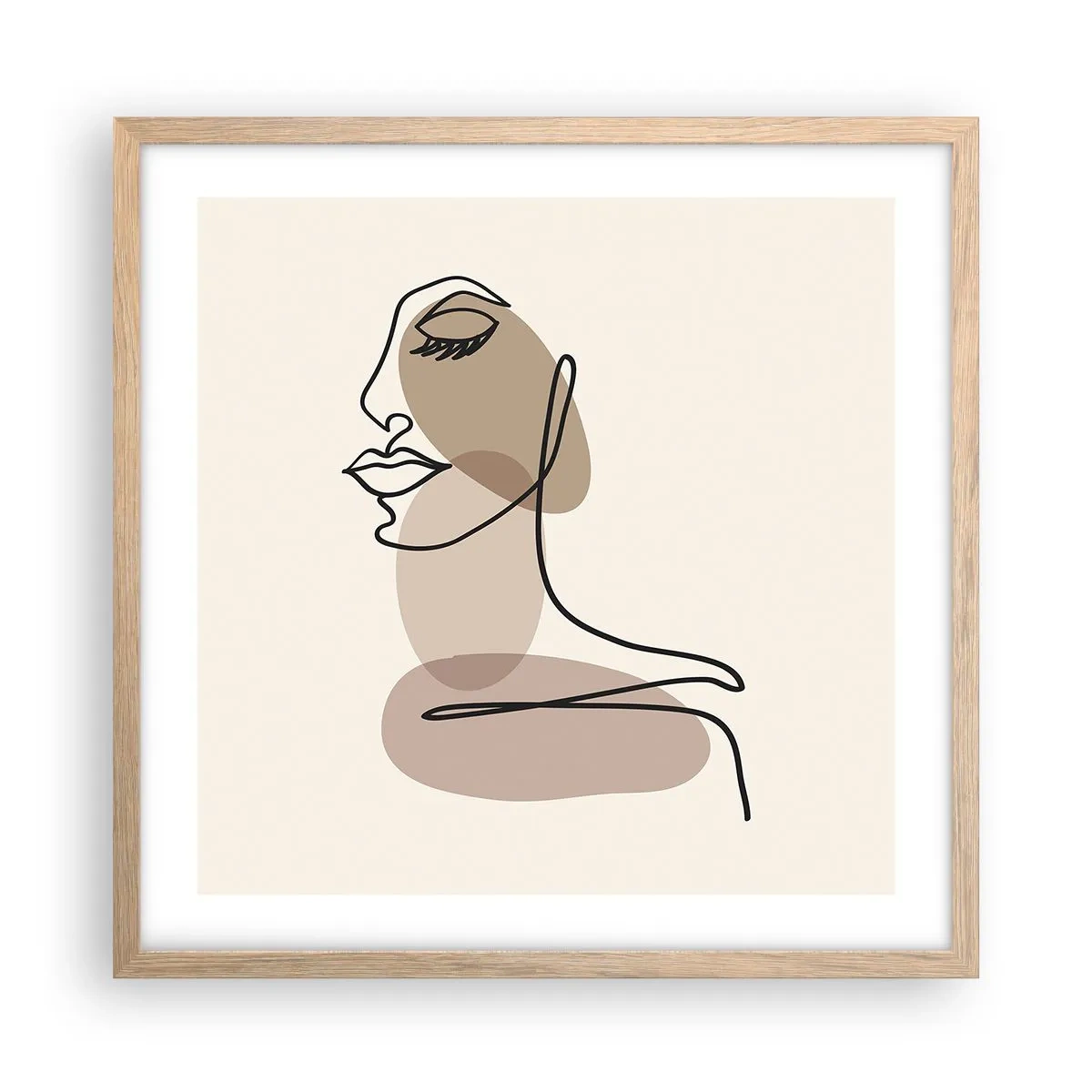 Poszter világos tölgy keretben - Egy bizonyos szépségvonal - 50x50 cm