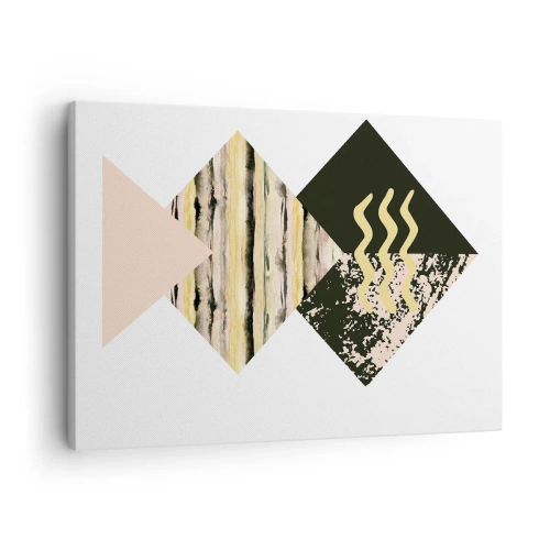 Vászonkép - Geometriai alakzatok absztrakt mintákkal - 70x50cm - Nem olyan egyszerű - Modern fali dekoráció nappalihoz és hálószobához ARTTOR