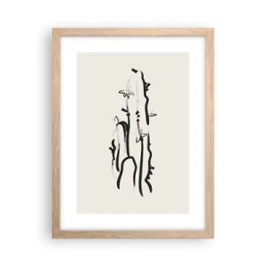 Poszter világos tölgy keretben - Virágzó gyógynövény - 30x40 cm