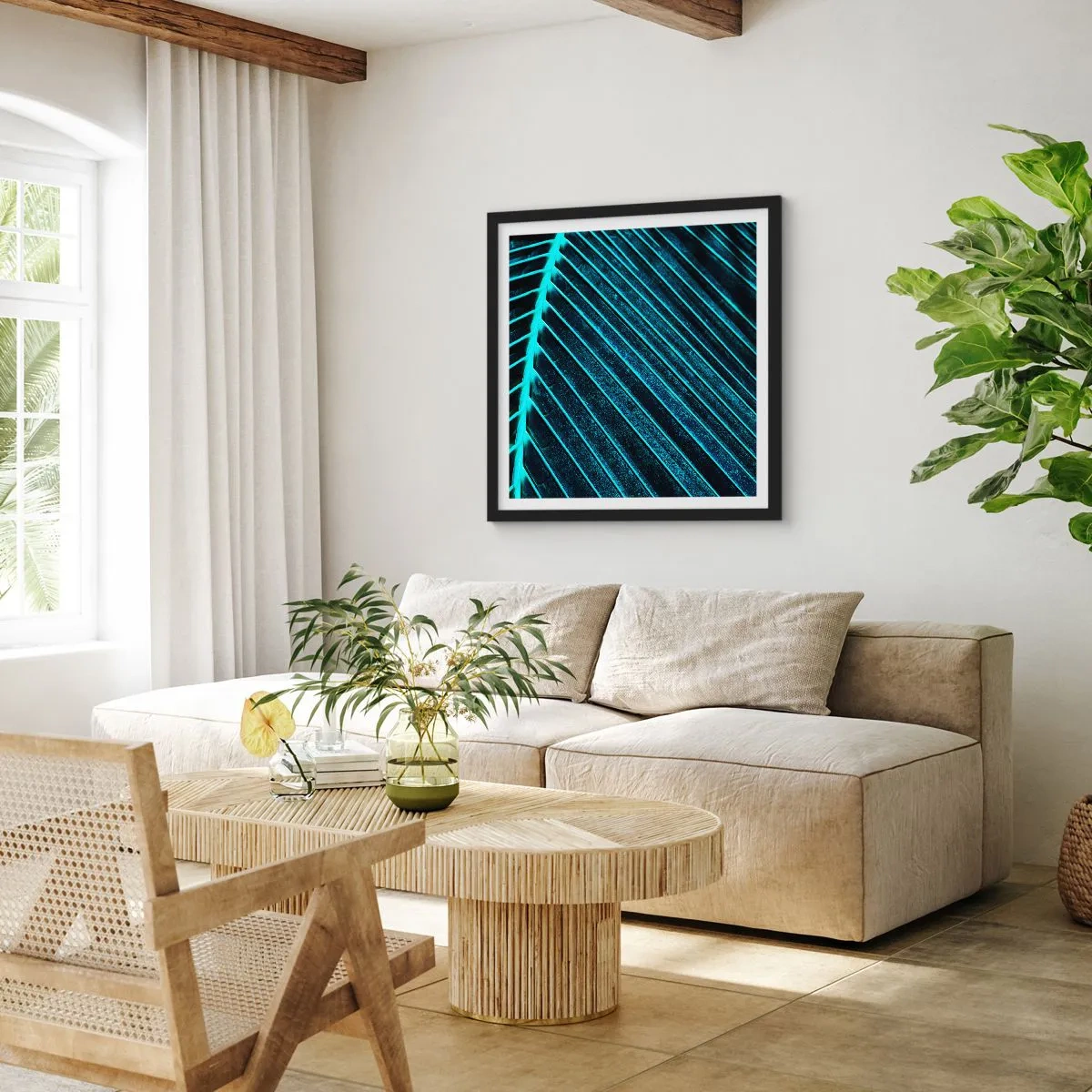 Poszter fehér keretben - A zöld textúrája - 40x40 cm