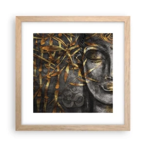 Poszter világos tölgy keretben - Érezd a nyugalmat - 30x30 cm