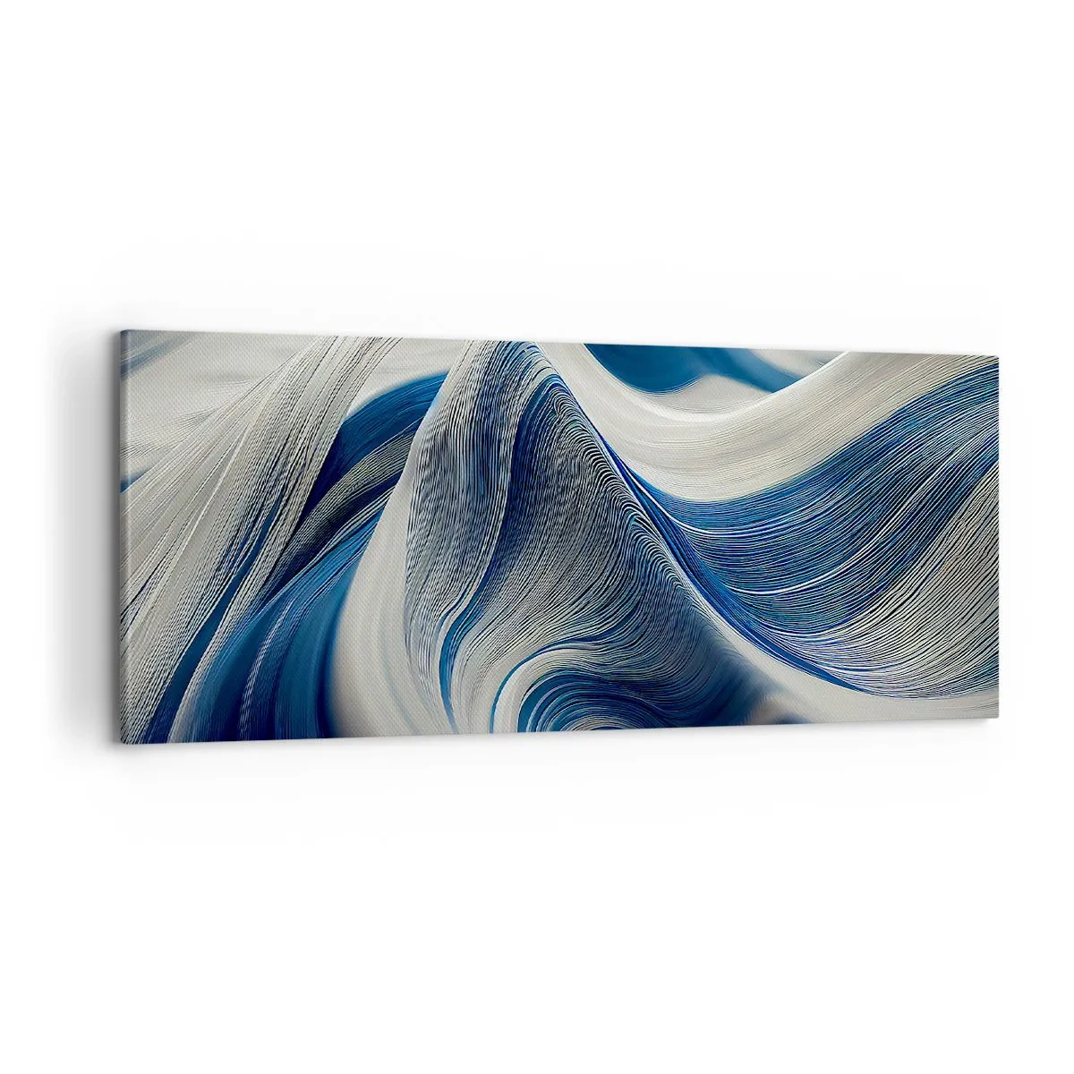 Vászonkép - Kék és fehér folyékonysága - 100x40 cm