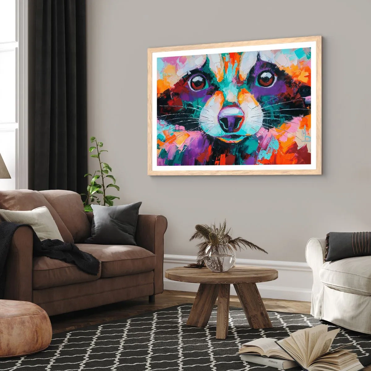 Poszter világos tölgy keretben - Csak jó érzelmek - 100x70 cm