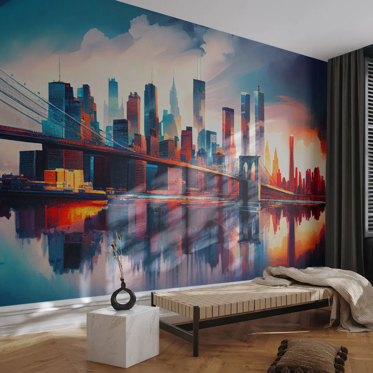 Fotótapéta Premium Canvas - Fenomenális New York - Város, Híd, Építészet - 150x105 cm