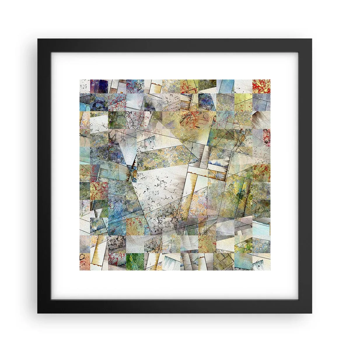 Poszter fehér keretben - Geometrikus átrendeződés - 30x30 cm