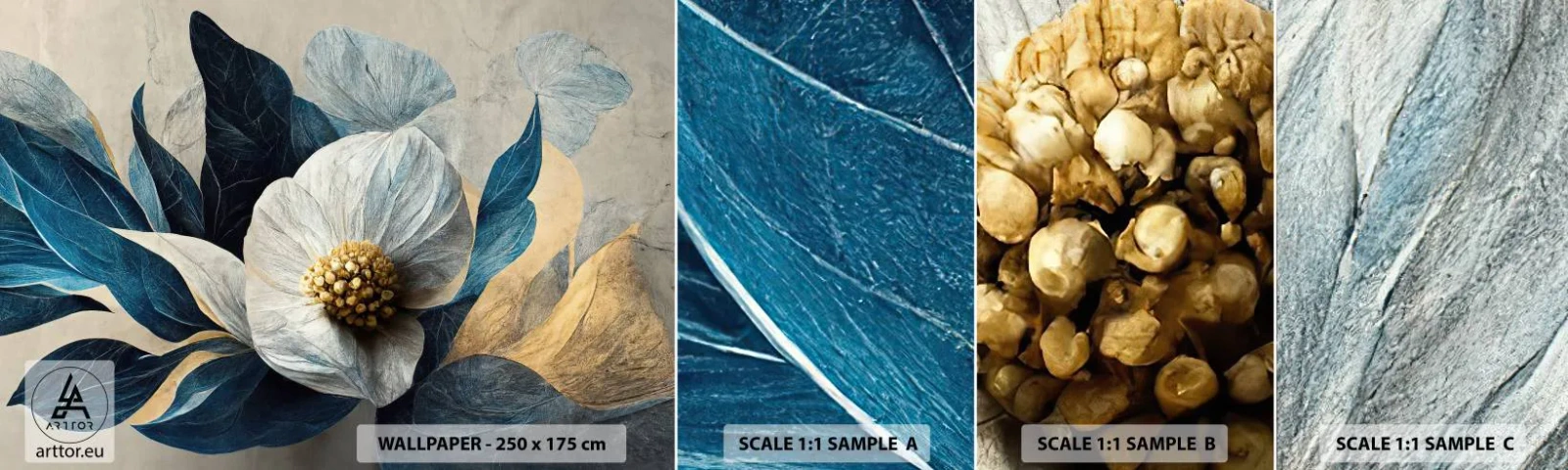 Fotótapéta Minta Öntapadós Deluxe Sticker - Arany szíve van - Virág, Elegáns, Darab - 100x30 cm