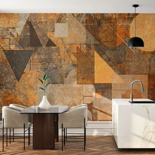 Fotótapéta Premium Canvas - Kubikus bronz tanulmánya - Absztrakció, Darab, Modern művészet - 200x140 cm