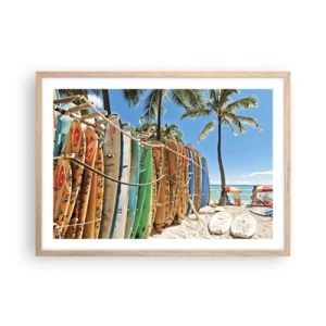 Poszter világos tölgy keretben - Napos mulatság - 70x50 cm