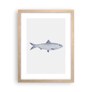 Poszter világos tölgy keretben - Üdvözlet az északi tengerektől - 30x40 cm