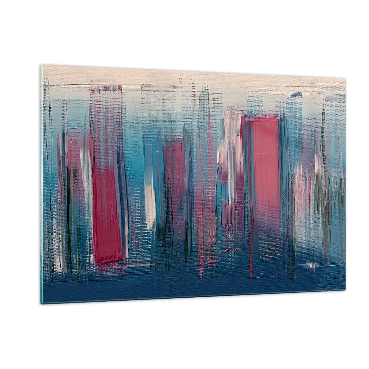 Üveg kép - Függőleges kompozíció kék és piros színekben - 120x80 cm
