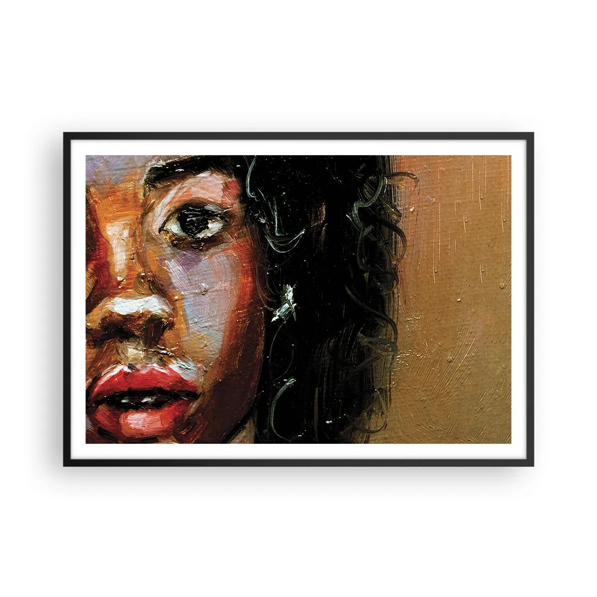 Poszter fehér keretben - Fekete és fény - 100x70 cm