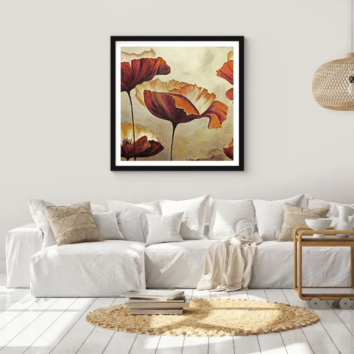 Poszter fehér keretben - Rét - 60x60 cm