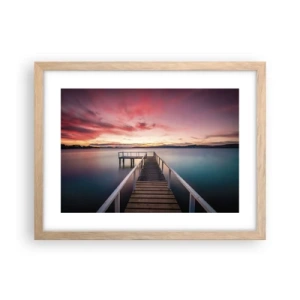 Poszter világos tölgy keretben - Az este szelíd lángja - 40x30 cm