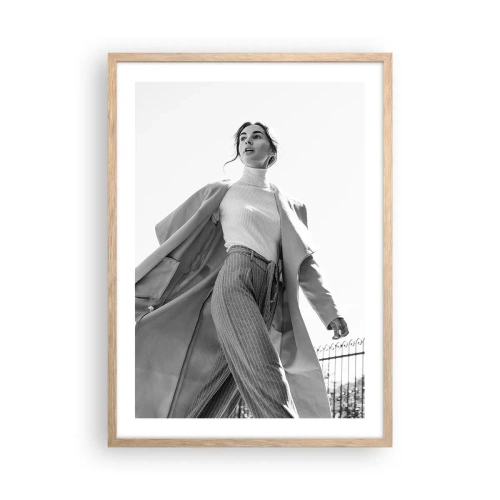 Poszter világos tölgy keretben - Velem jössz? - 50x70 cm