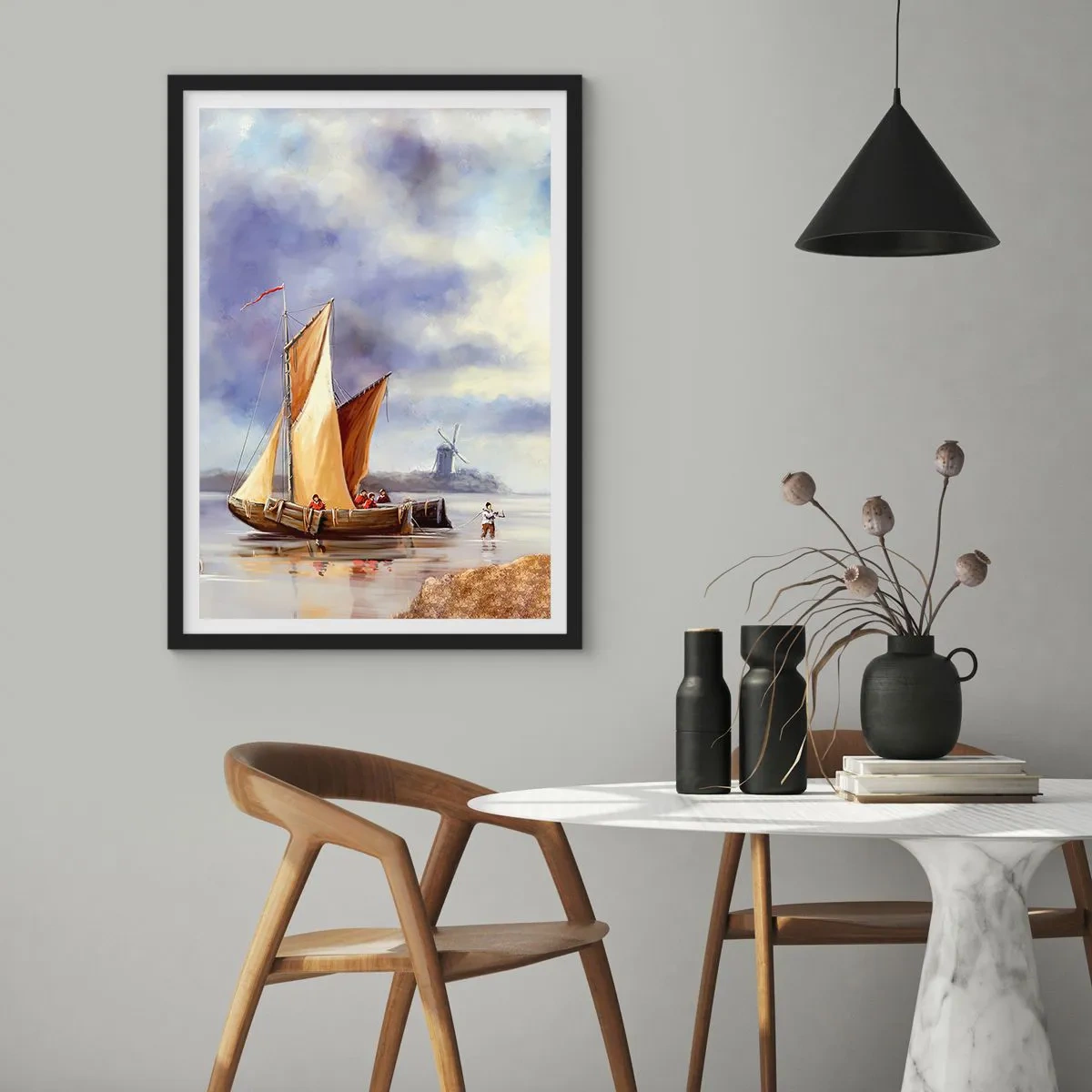 Poszter fehér keretben - A tengerészek visszatérése - 40x50 cm