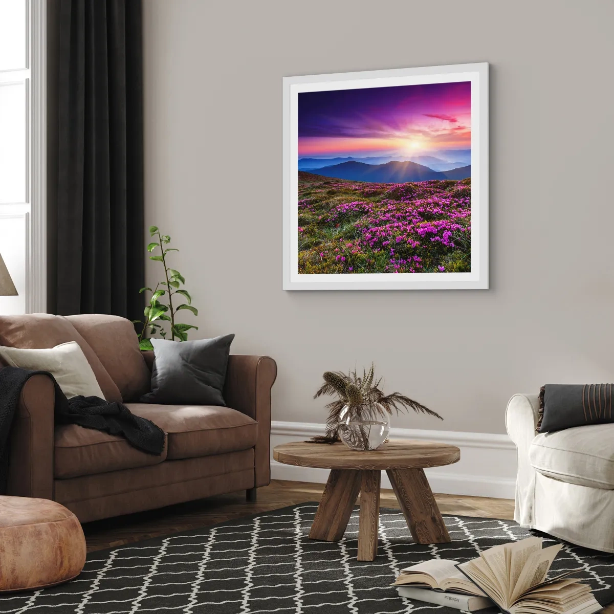 Poszter fekete keretben - A gyógynövények friss fürtjei illatoztak a mezőkről - 50x50 cm