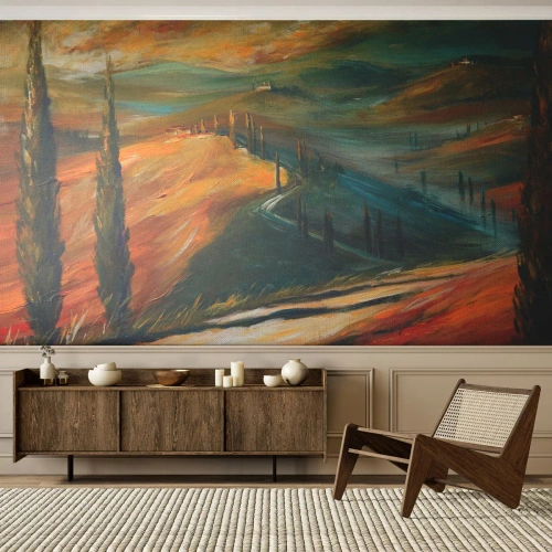 Fotótapéta Premium Sand - Toszkán táj - Tájkép, Toszkána, Utazások - 100x70 cm