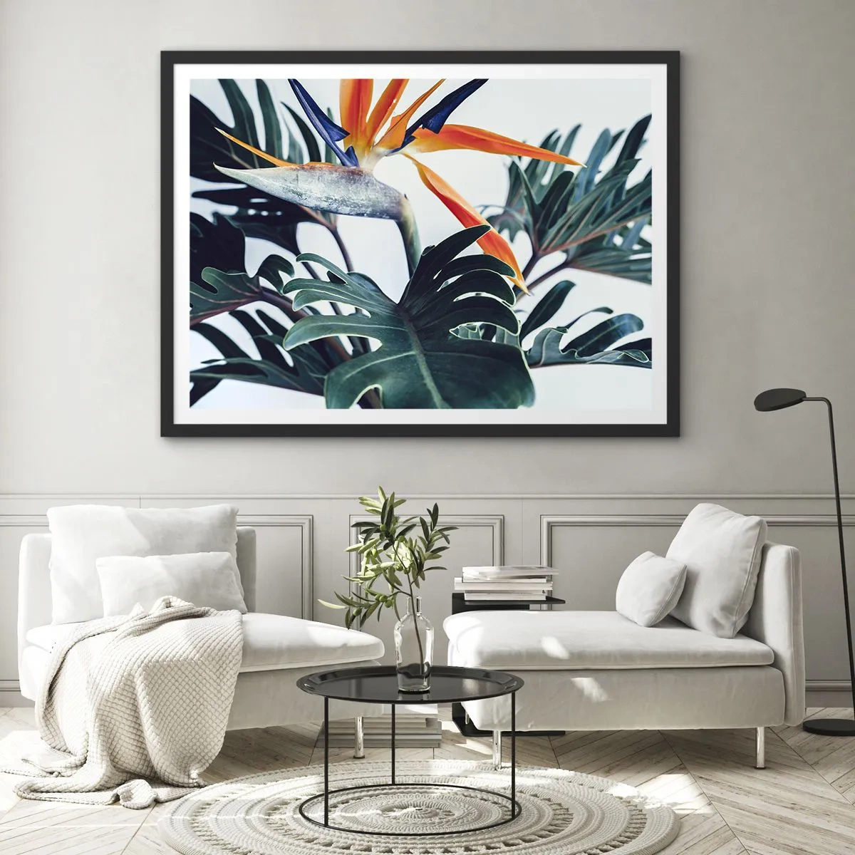 Poszter fehér keretben - Madárkalitka - 100x70 cm