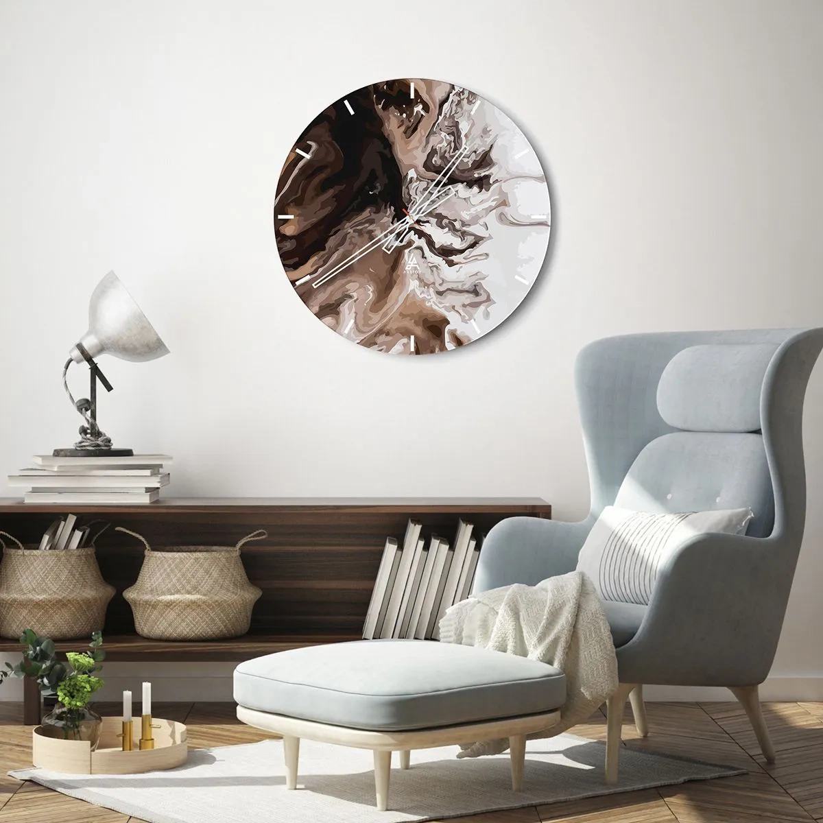 Falióra, Óra - Színkontraszt - 40x40 cm