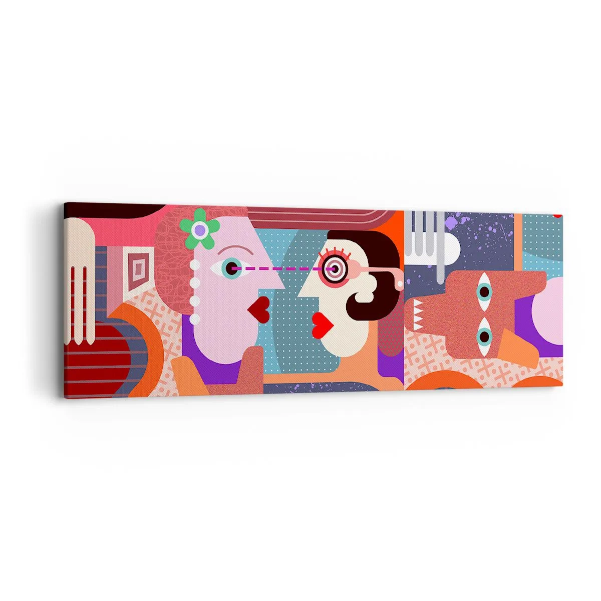 Vászonkép - Szemtől szembe - 90x30 cm