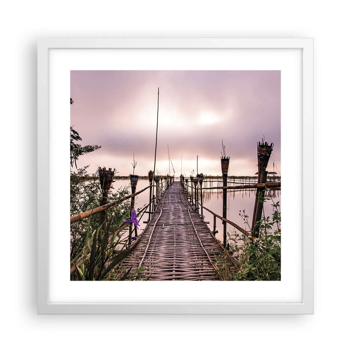 Poszter fekete keretben - Nyugalom és csend Ázsiában - 40x40 cm