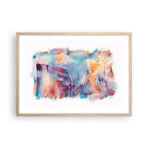 Poszter világos tölgy keretben - Színes rendetlenség - 70x50 cm