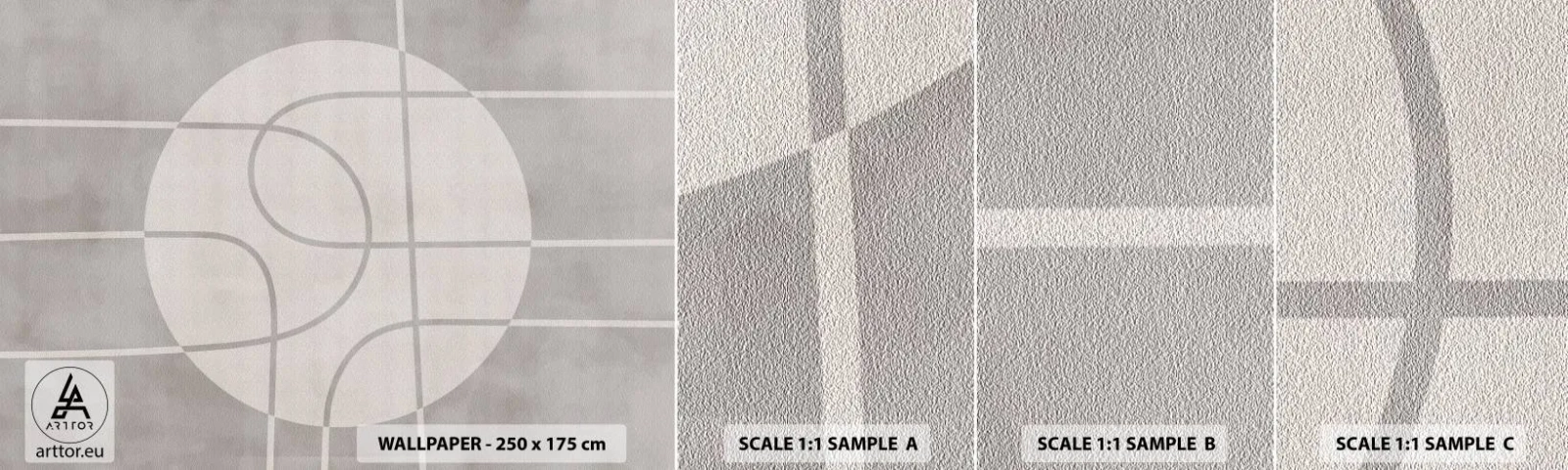 Fotótapéta Minta Standard Eco - Körkörös és egyenes - Fényes, Minimalista, Kerék - 100x30 cm