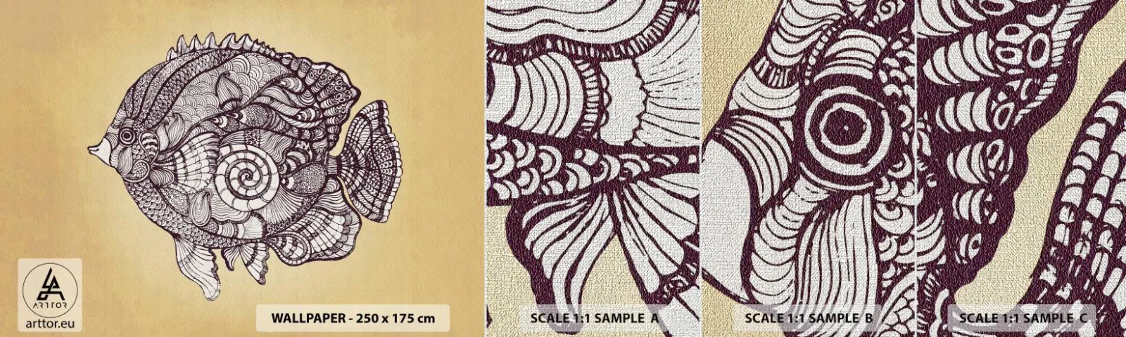 Fotótapéta Minta Premium Canvas - A díszek óceánjából - Hal, Dísz, Dekoráció - 100x30 cm