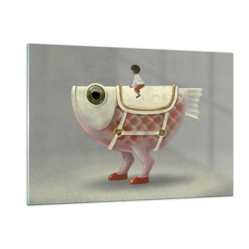 Üveg kép - A halas lovas - 120x80 cm