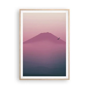 Poszter világos tölgy keretben - Vándorok a felhők felett - 70x100 cm