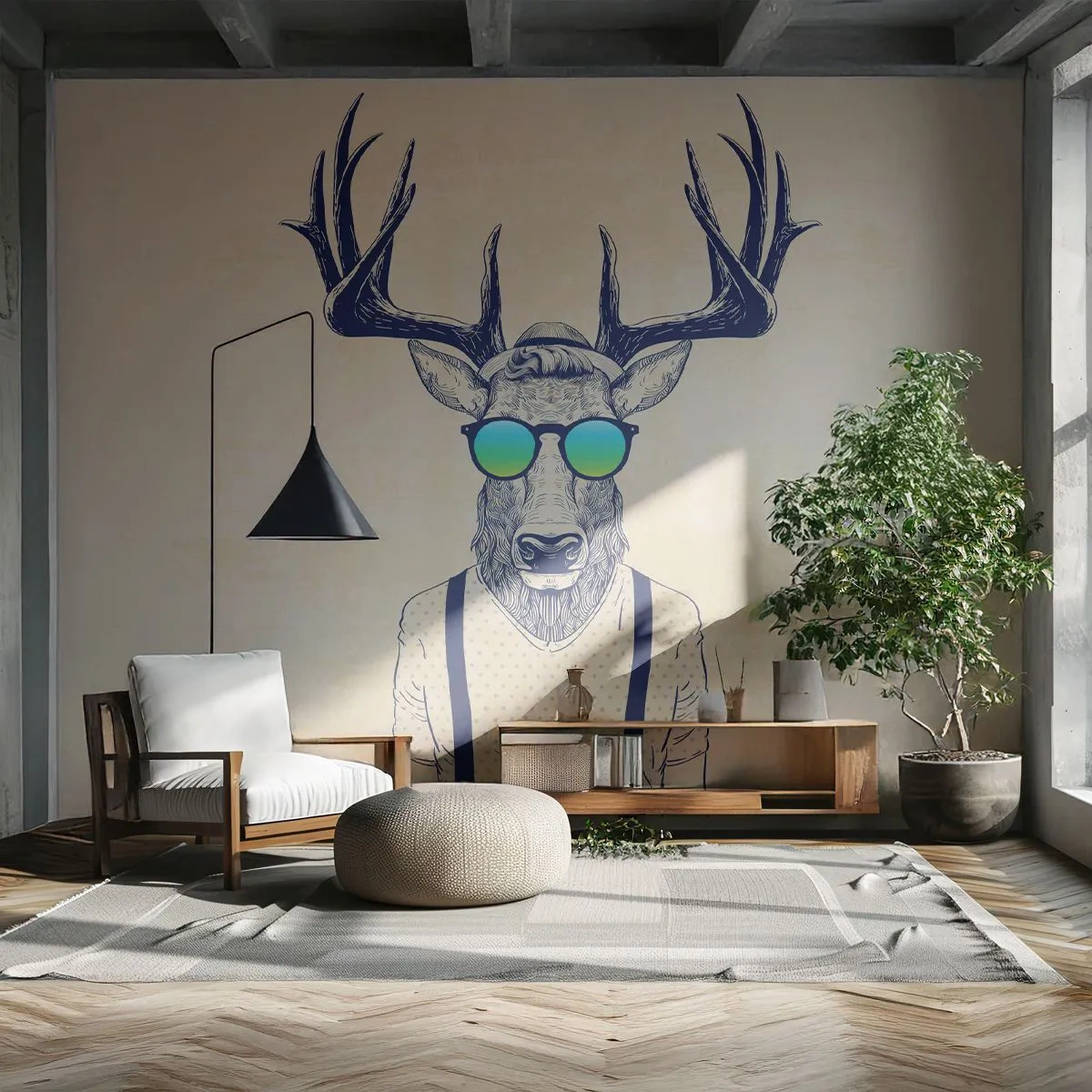 Fotótapéta Premium Canvas - Kire számítottál? - Absztrakció, Darab, Szarvas - 350x256 cm