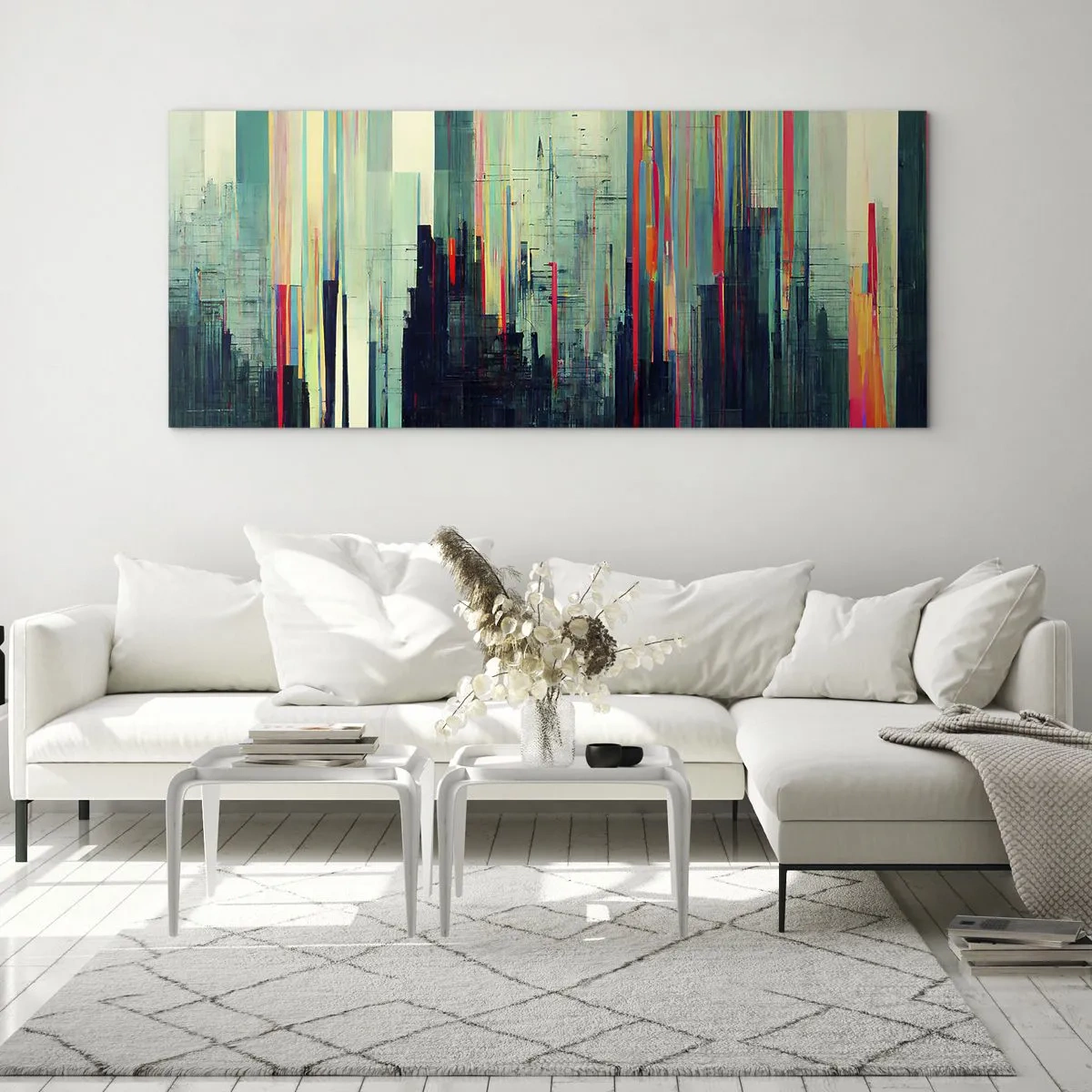Üveg kép - Futurisztikus város - 100x40 cm