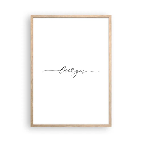Poszter világos tölgy keretben - Fekete fehéren - 50x70 cm