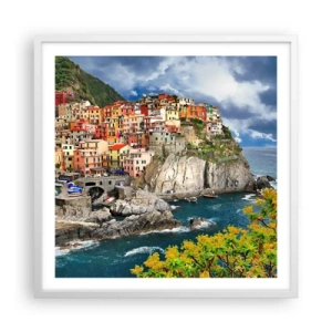 Poszter fekete keretben - Egy csoport a sziklákra simulva - 60x60 cm