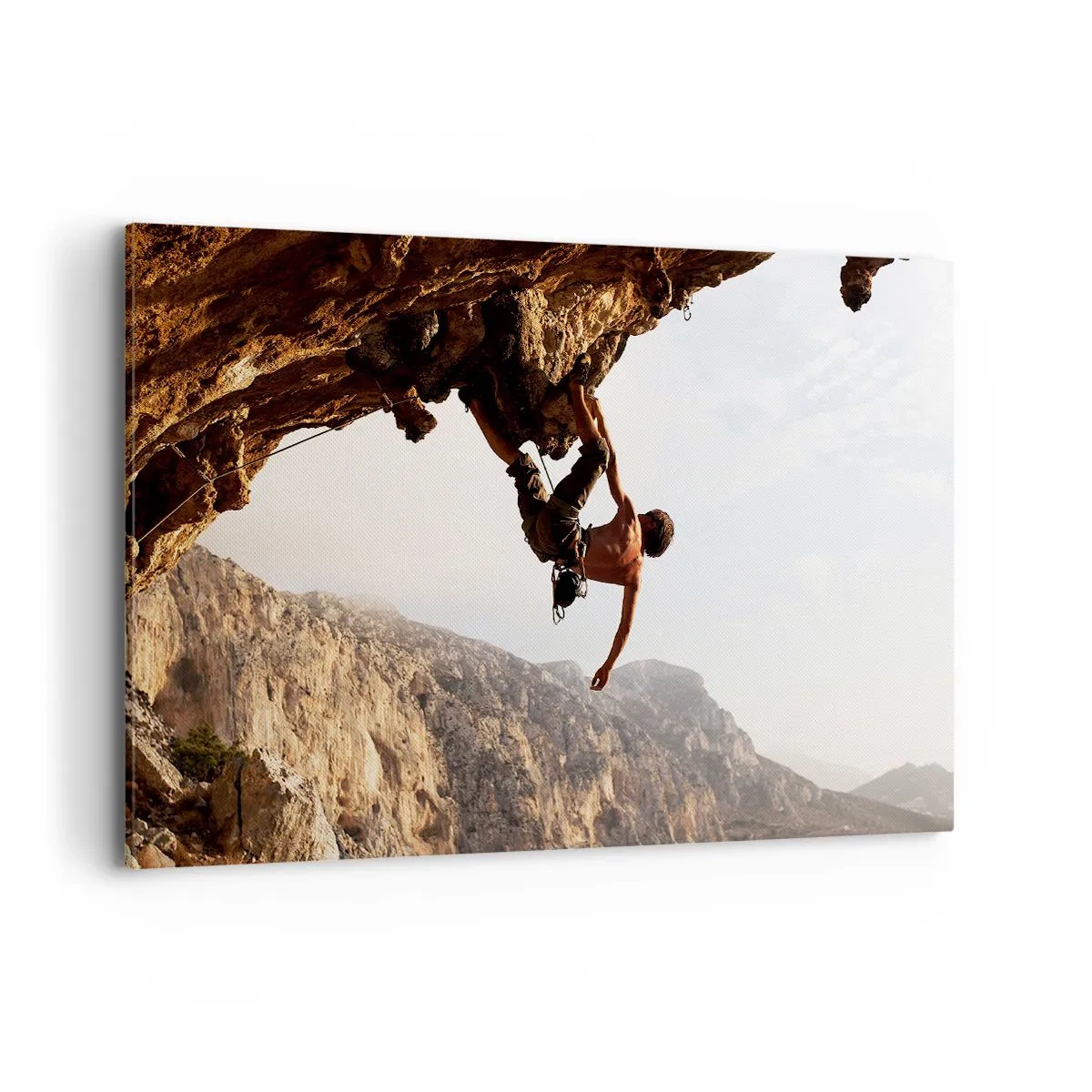 Vászonkép - A világ egy szikladarabon összezsugorodott egy kézben  - 120x80 cm