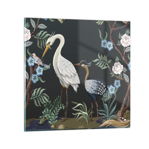 Üveg kép - Madar parádé - 30x30 cm