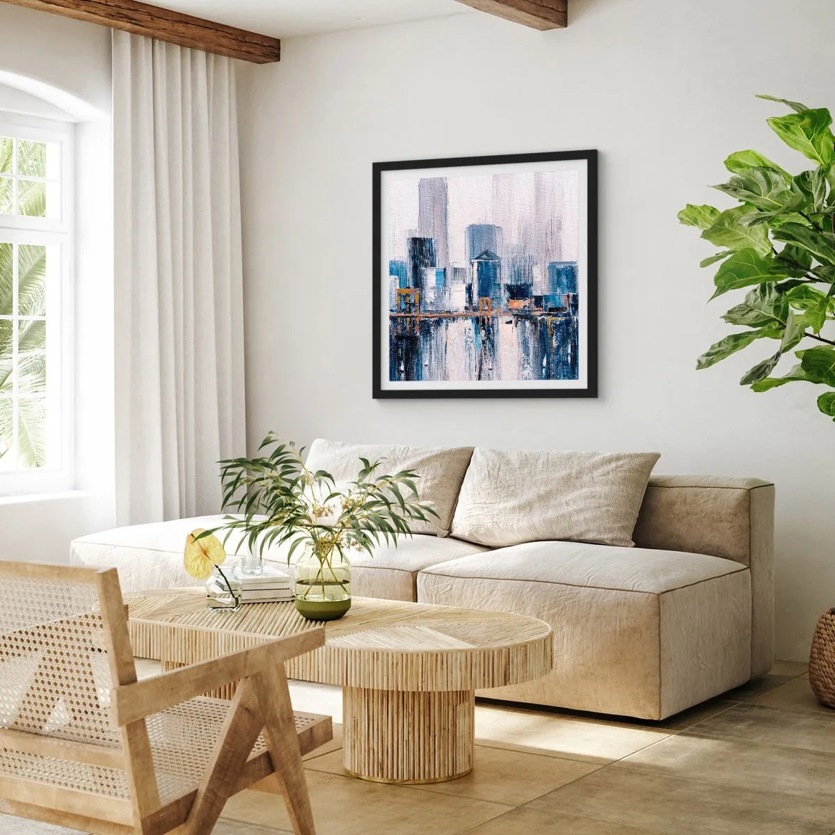 Poszter fehér keretben - New York-i benyomás - 30x30 cm