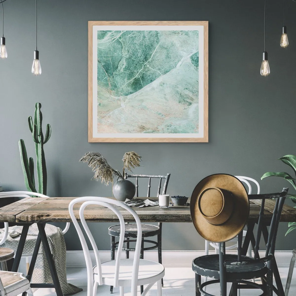 Poszter világos tölgy keretben - A kő nemes hűvössége - 30x30 cm