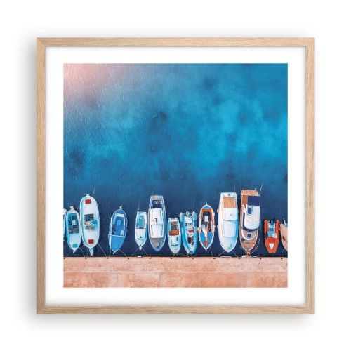 Poszter világos tölgy keretben - Egy sorban - 50x50 cm