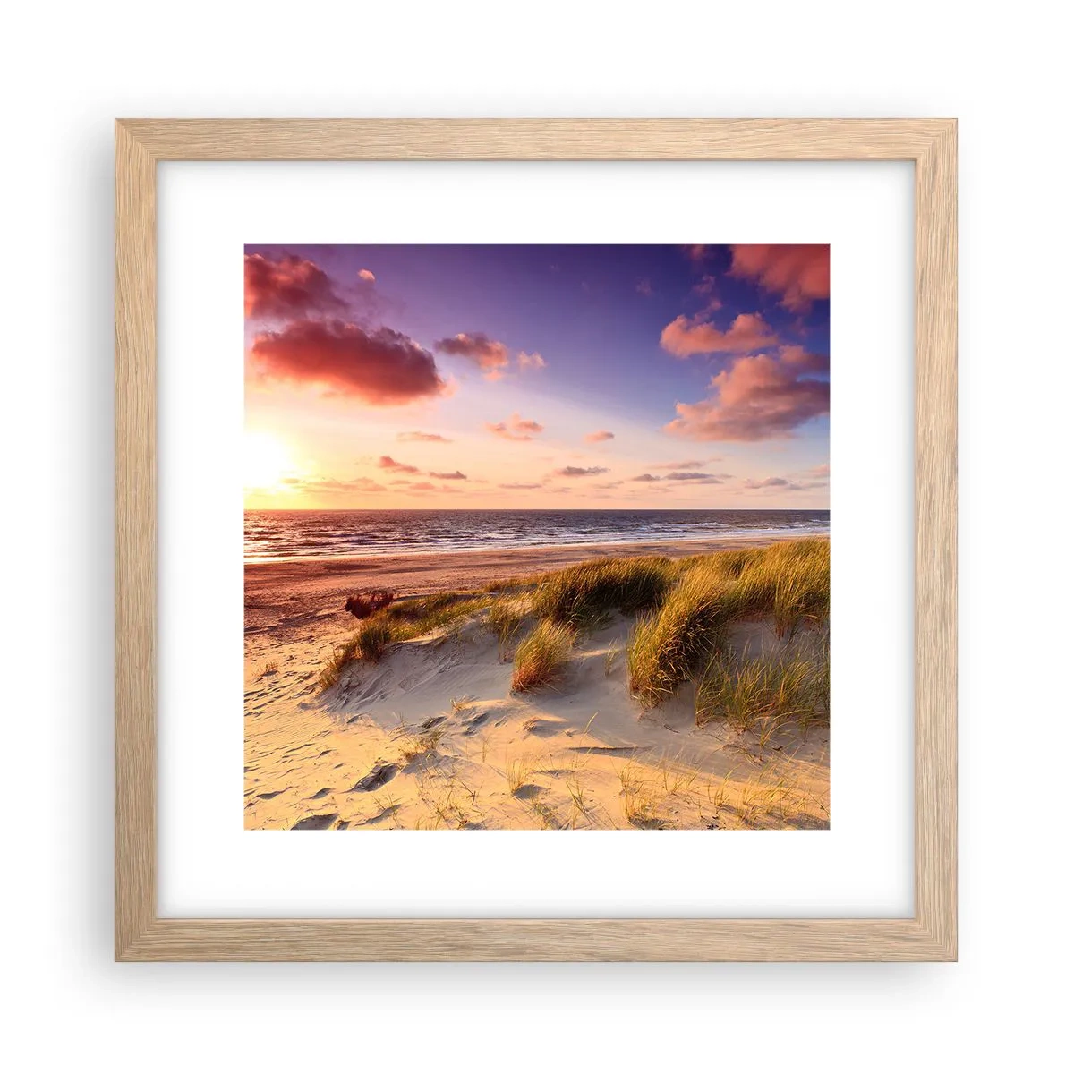 Poszter világos tölgy keretben - Már érződik a nyár a levegőben - 30x30 cm