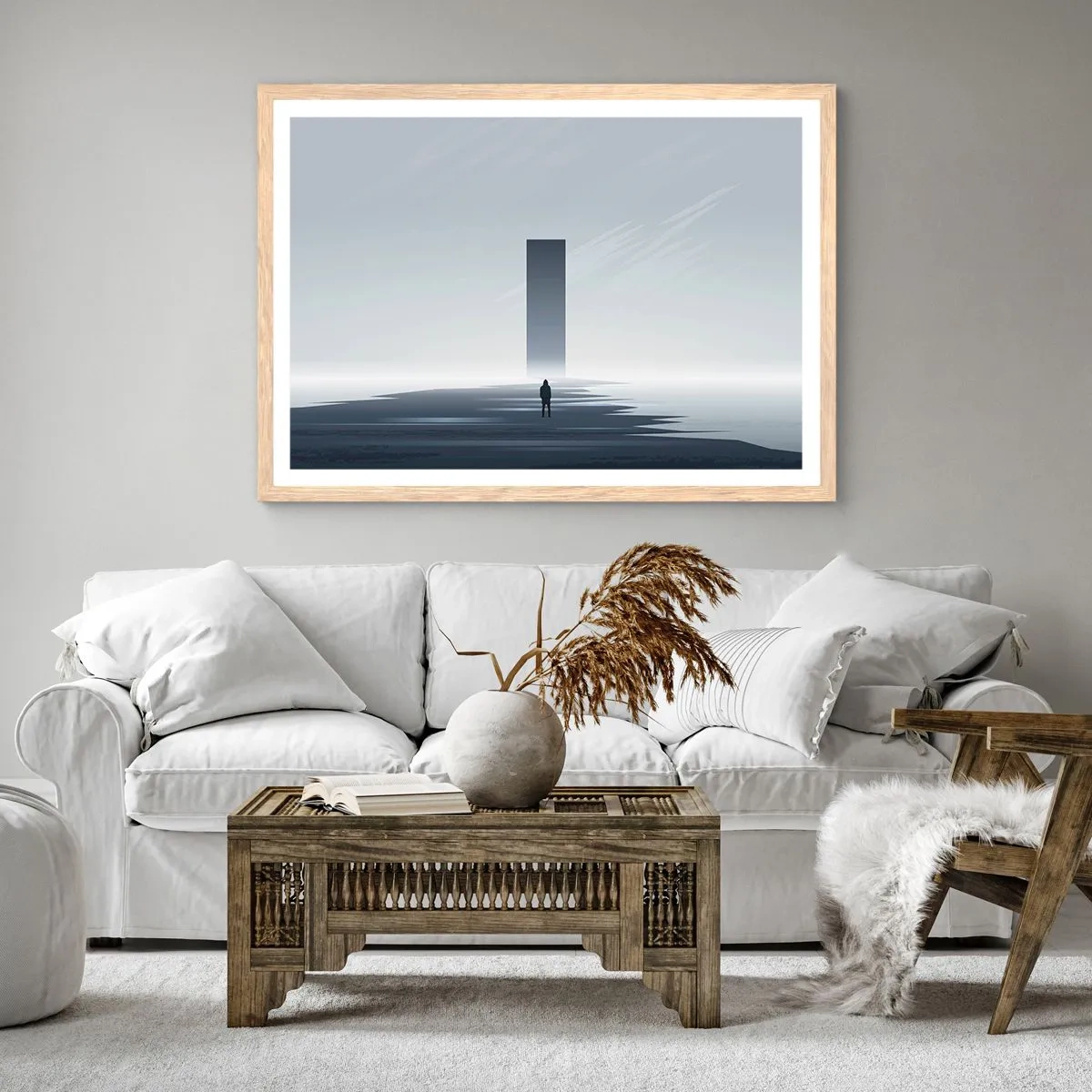 Poszter világos tölgy keretben - Lehetőség vagy fenyegetés? - 70x50 cm