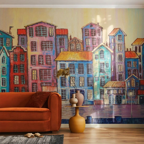 Öntapadós Fotótapéta Deluxe Sticker - Egy város, mint egy tündérmese - Darab, Bérházak, Város - 450x315 cm